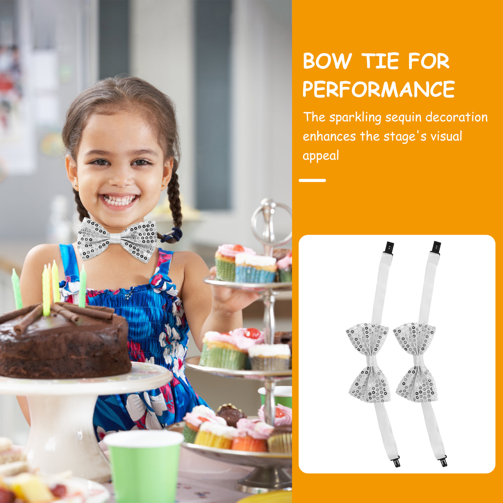 5Pcs Sequin Bow Ties for Kids  - Bow Tie Pre Tied のレビューと価格