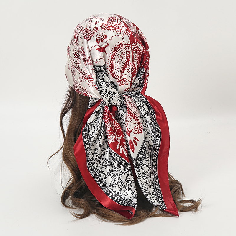 Satin Square Scarf Women Musli - Scarf Silk Square のレビューと価格