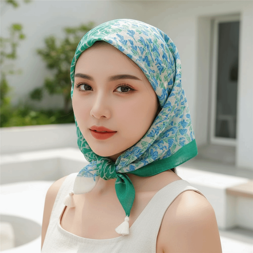 Neck Wrap Cotton-Linen Square  - Bandana Cotton のレビューと価格