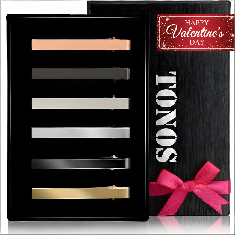 Clips for Men, 6 PACK Tie Clip - Tie Bar Set Gift のレビューと価格