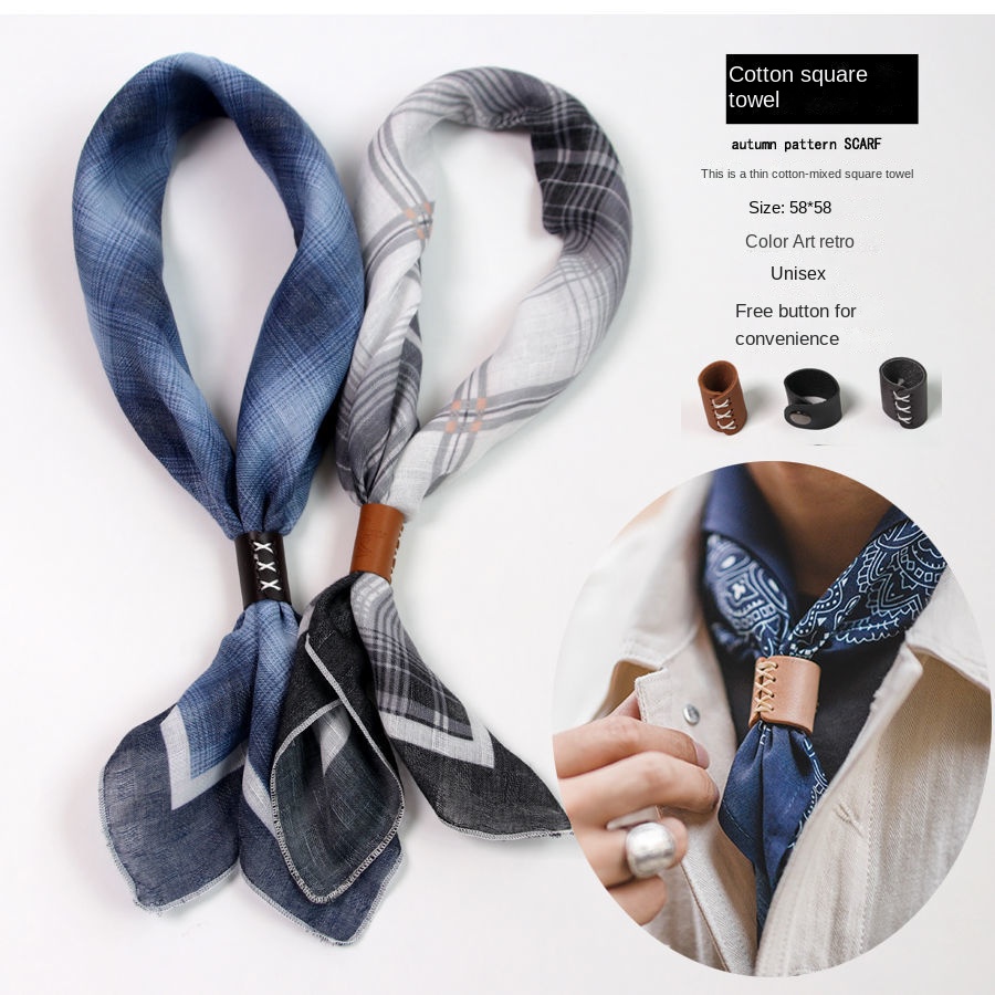 Men's Square Scarf with Button - Ascot Neck Scarf のレビューと価格