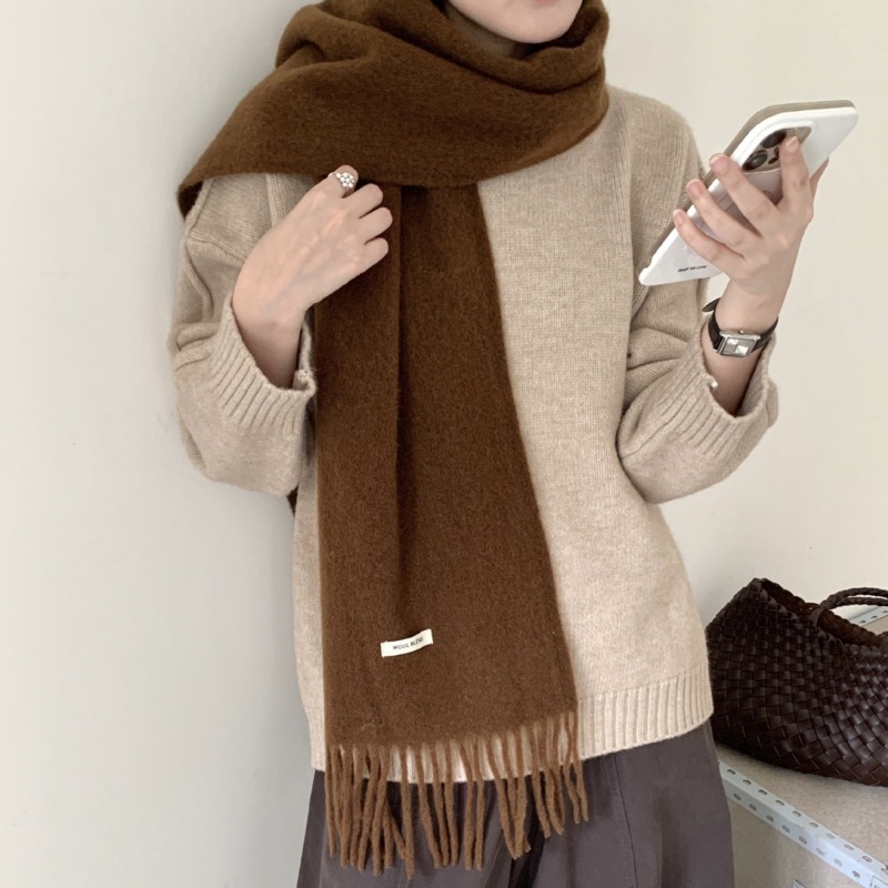 Korean Version Chic Solid Tass - Muffler Men Wool のレビューと価格