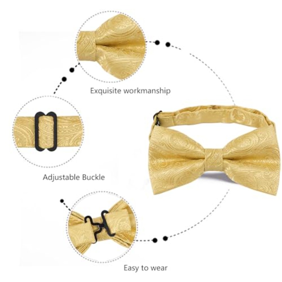 Mens Paisley Bow Tie, Pocket S - Pocket Square Set のレビューと価格