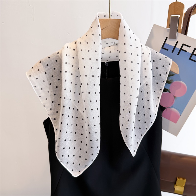 50cm Cotton Linen Square Scarf - Bandana Cotton のレビューと価格