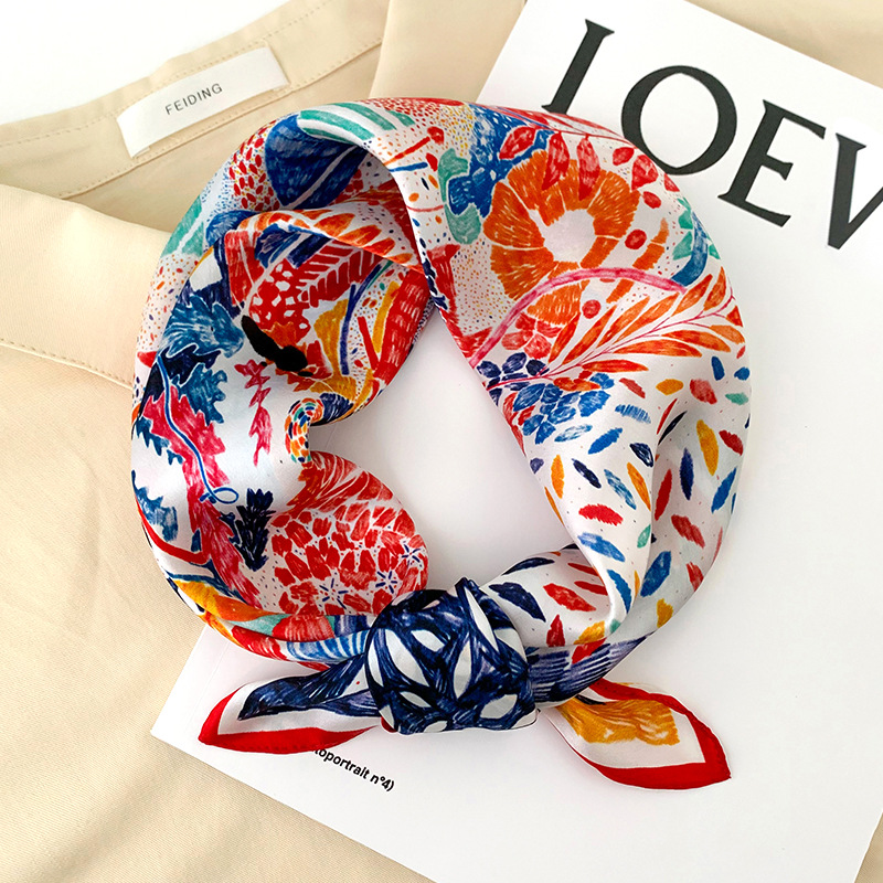 53cm Square Silk Scarf Women N - Scarf Silk Square のレビューと価格