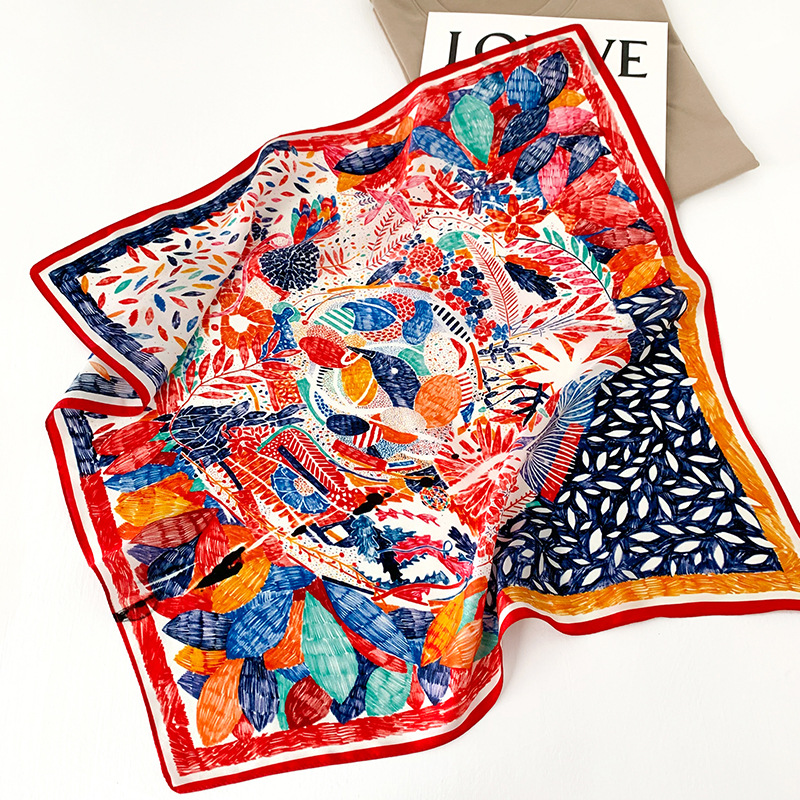53cm Square Silk Scarf Women N - Scarf Silk Square のレビューと価格
