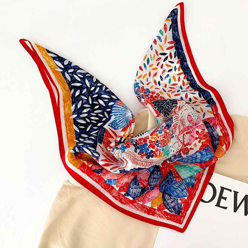 53cm Square Silk Scarf Women N - Scarf Silk Square のレビューと価格