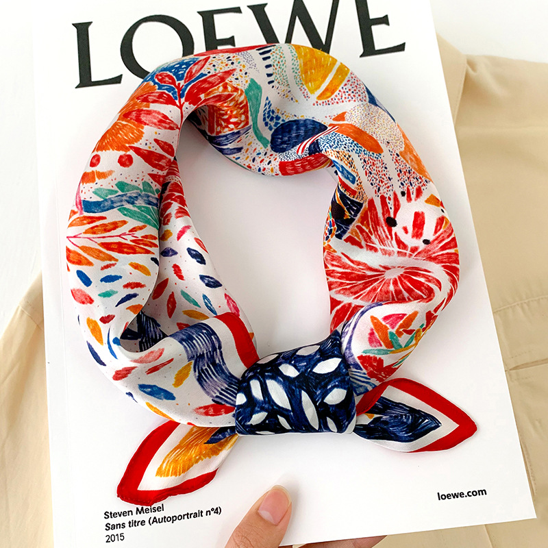 53cm Square Silk Scarf Women N - Scarf Silk Square のレビューと価格