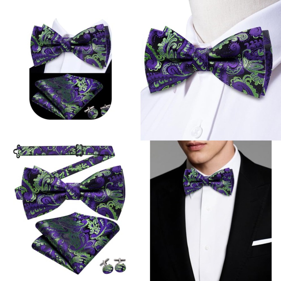 Mens Paisley Striped Bowtie Se - Bow Tie Pre Tied のレビューと価格