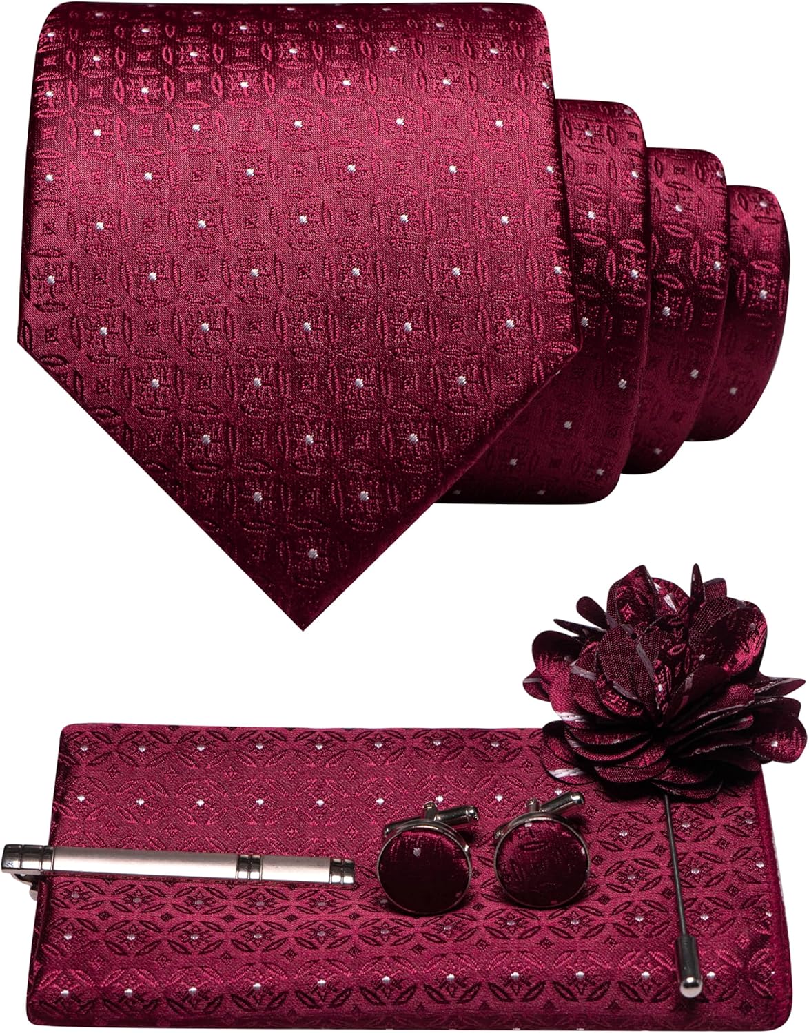 5PCS Men's Tie Set with Pocket - Pocket Square Set のレビューと価格
