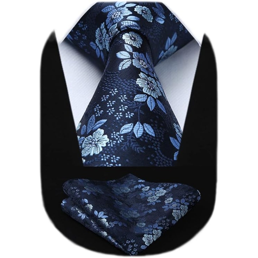 Men Floral Ties Woven Classic  - Pocket Square Set のレビューと価格