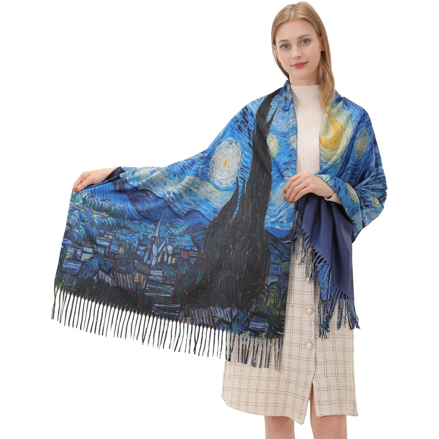 Star Sky Vintage Oil Painting  - Pashmina Wrap Large のレビューと価格