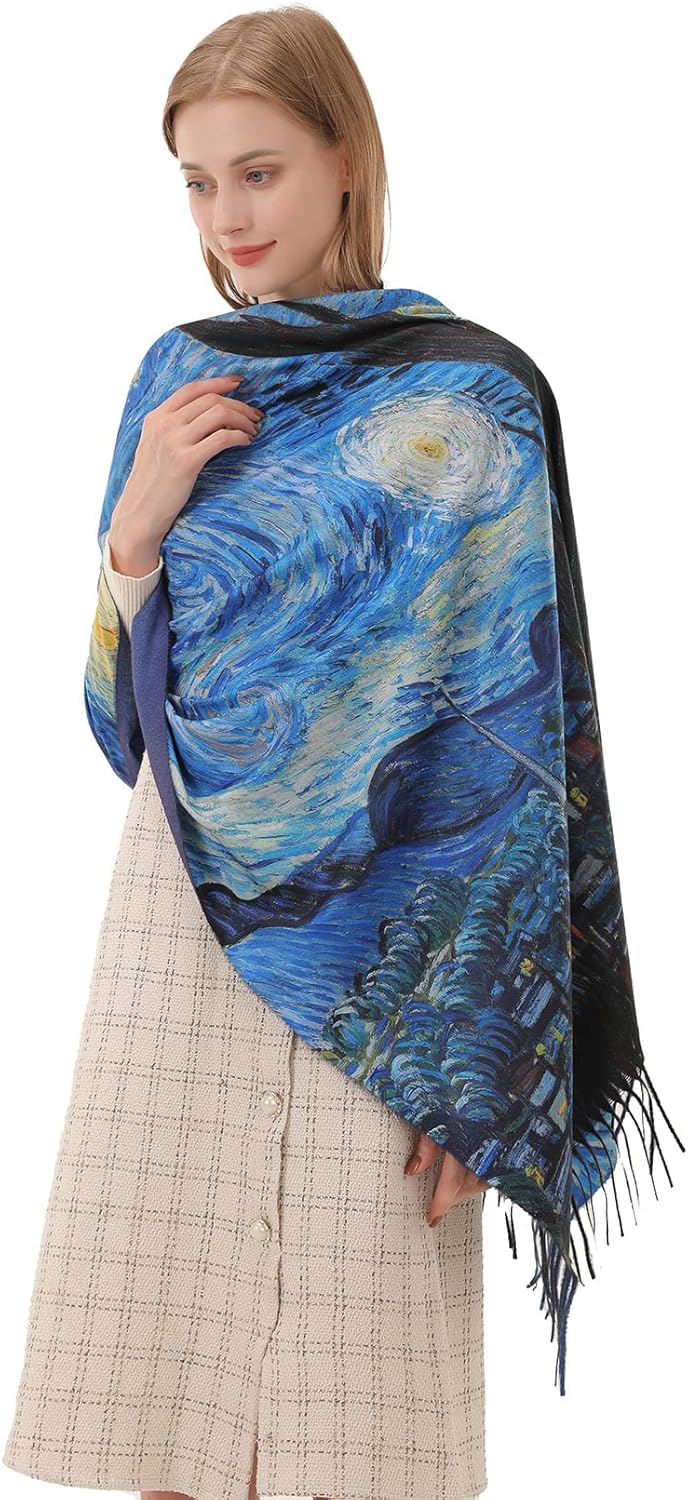 Star Sky Vintage Oil Painting  - Pashmina Wrap Large のレビューと価格