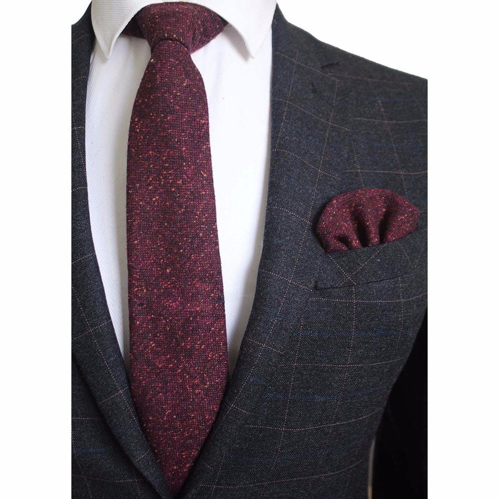 Ricnais 8cm Wool Necktie Solid - Handkerchief Cotton Men のレビューと価格