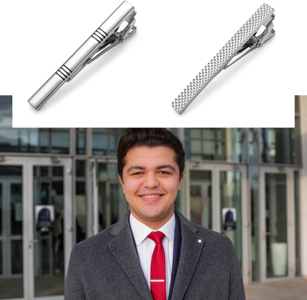 Tie Clips for Men, Classic Sty - Tie Bar Set Gift のレビューと価格