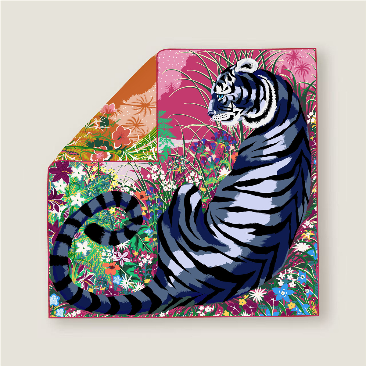 70CM Curled Edge Twill Silk Sq - Scarf Silk Square のレビューと価格