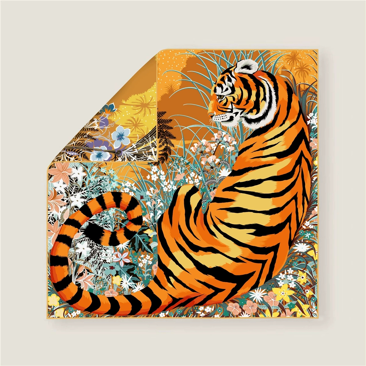 70CM Curled Edge Twill Silk Sq - Scarf Silk Square のレビューと価格
