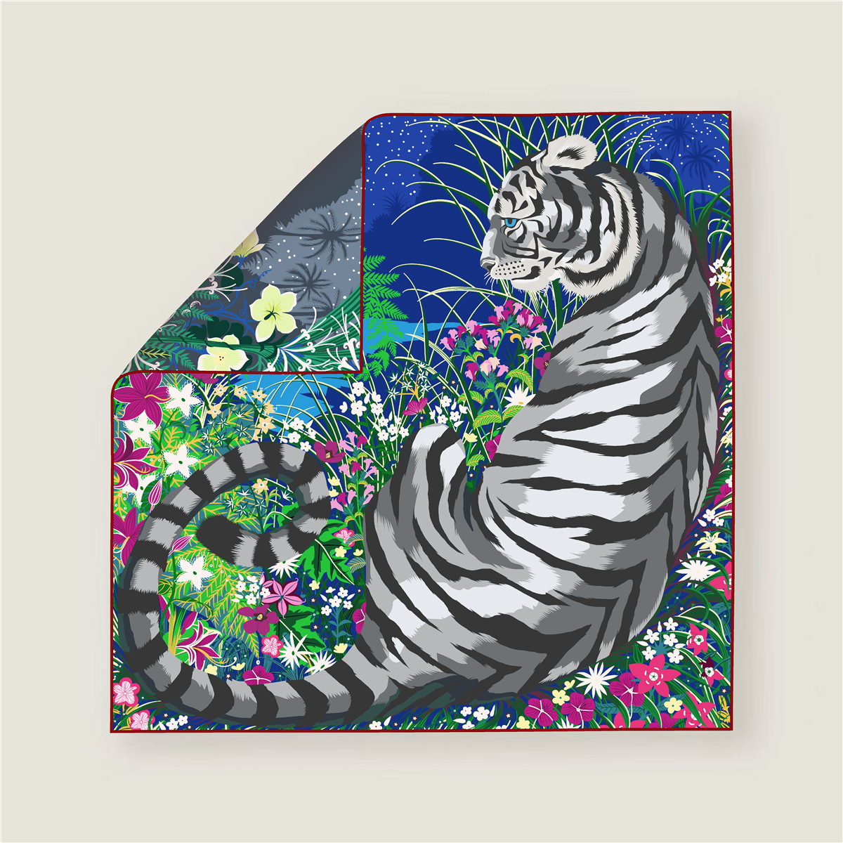 70CM Curled Edge Twill Silk Sq - Scarf Silk Square のレビューと価格