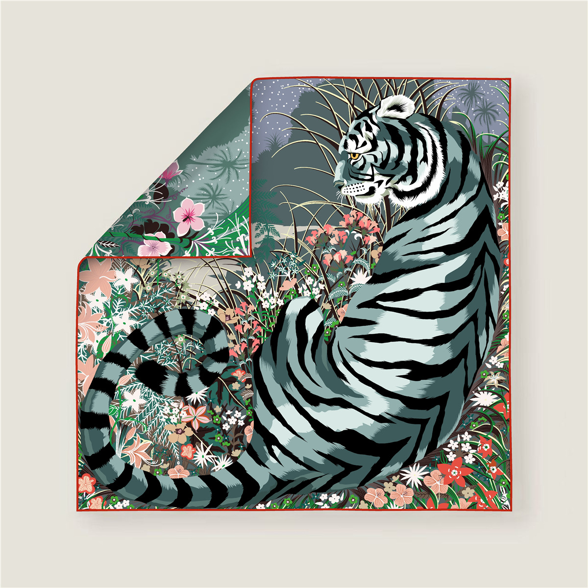 70CM Curled Edge Twill Silk Sq - Scarf Silk Square のレビューと価格
