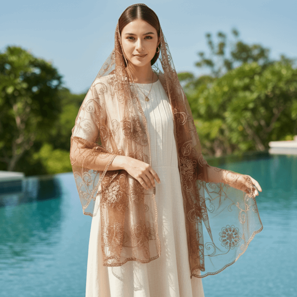 Lace Scarf Embroidered Floral  - Stole Wedding Shawl のレビューと価格