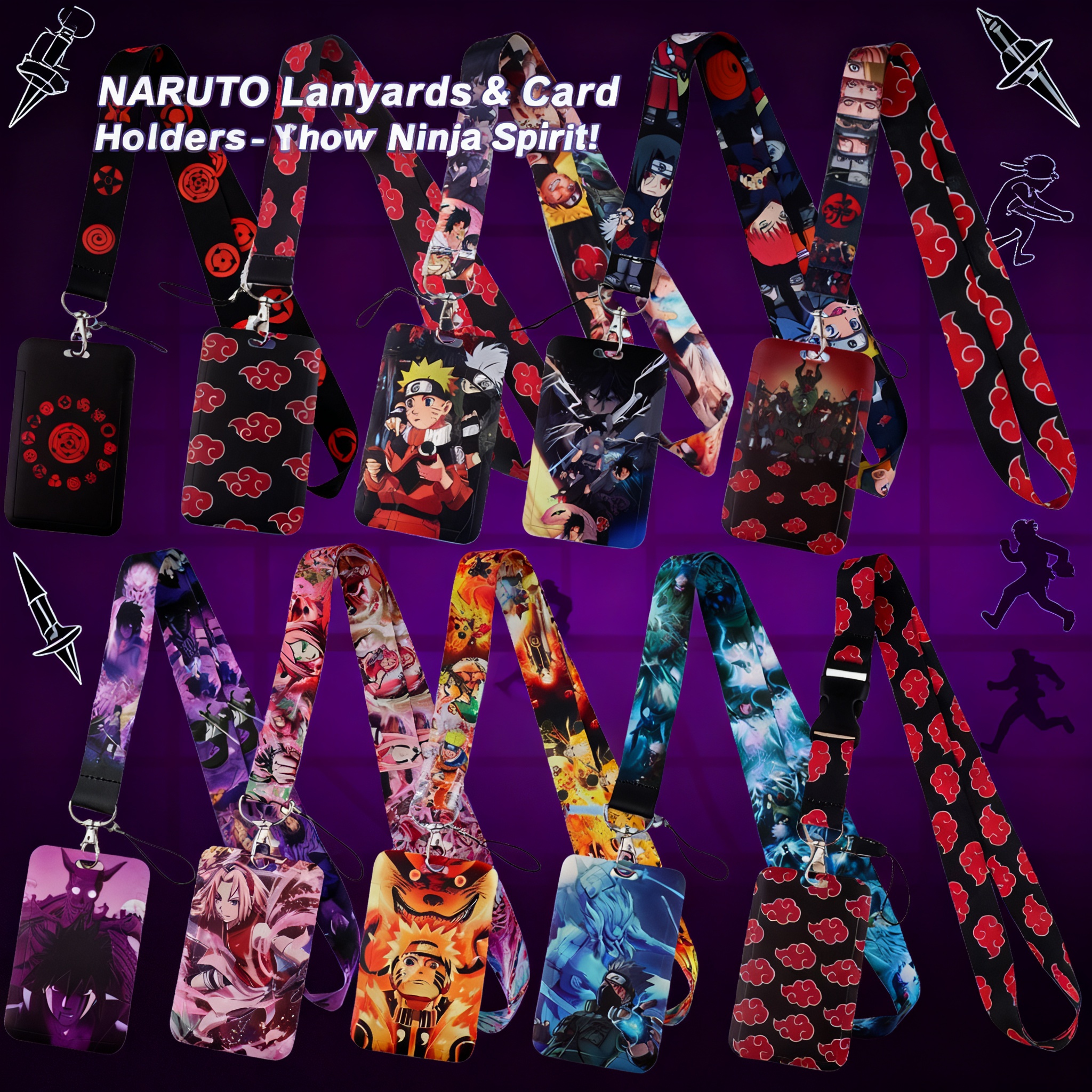 Japanese Anime Red Clouds Busi - Lanyard Badge Holder のレビューと価格