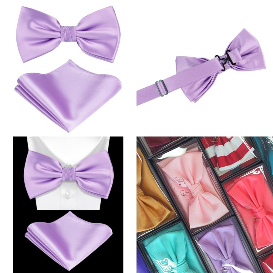 Solid Color Pre-tied Bow Tie a - Bow Tie Pre Tied のレビューと価格