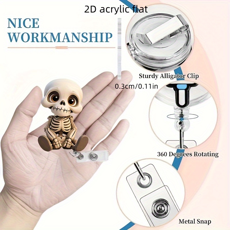 2D Flat, Acrylic Dazed Skull H - Lanyard Badge Holder のレビューと価格