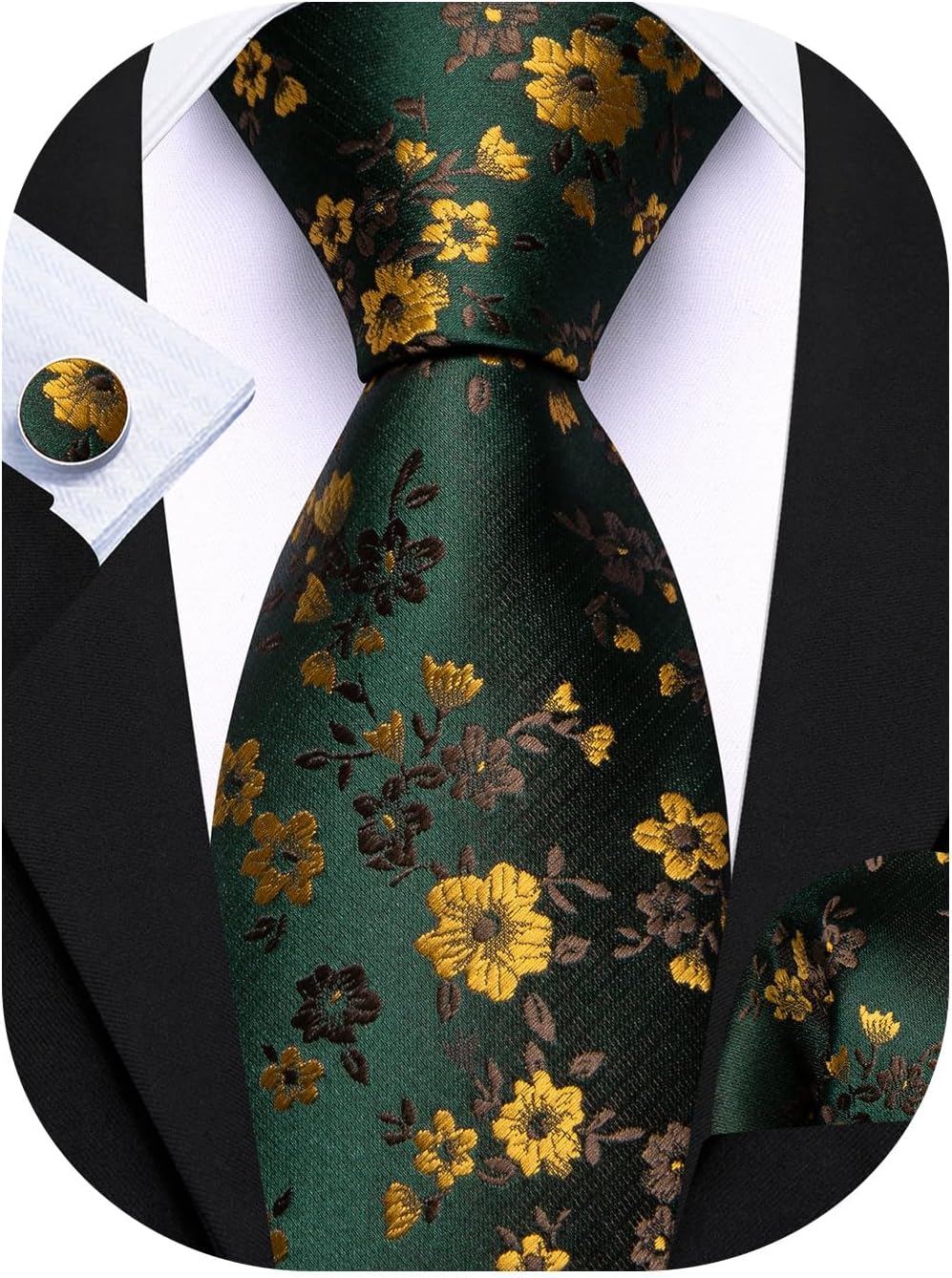Men's Floral Paisley Silk Tie  - Pocket Square Set のレビューと価格